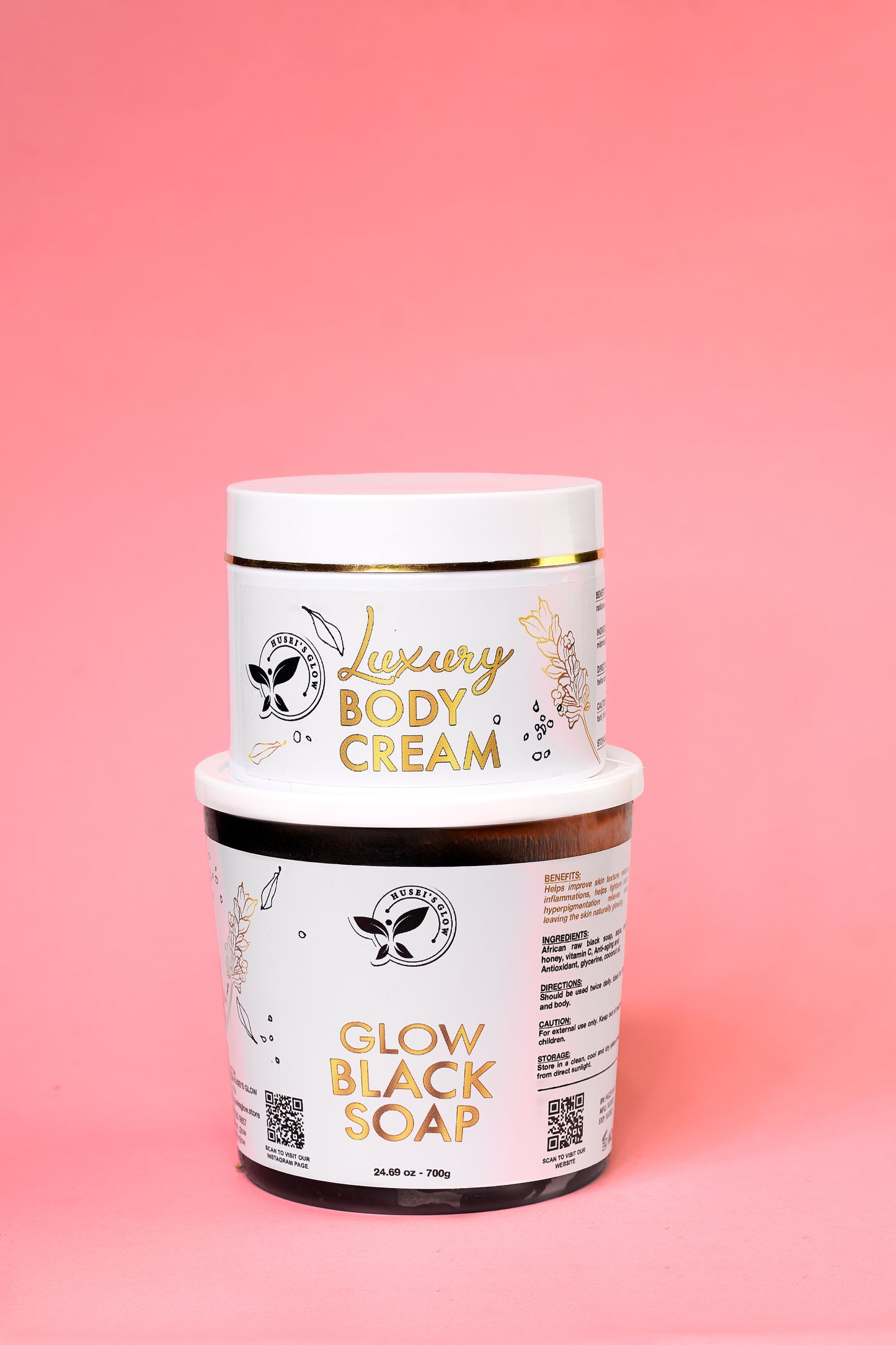 LUXURY BODY CREAM $ NATURAL GLOW BLACK SOAP